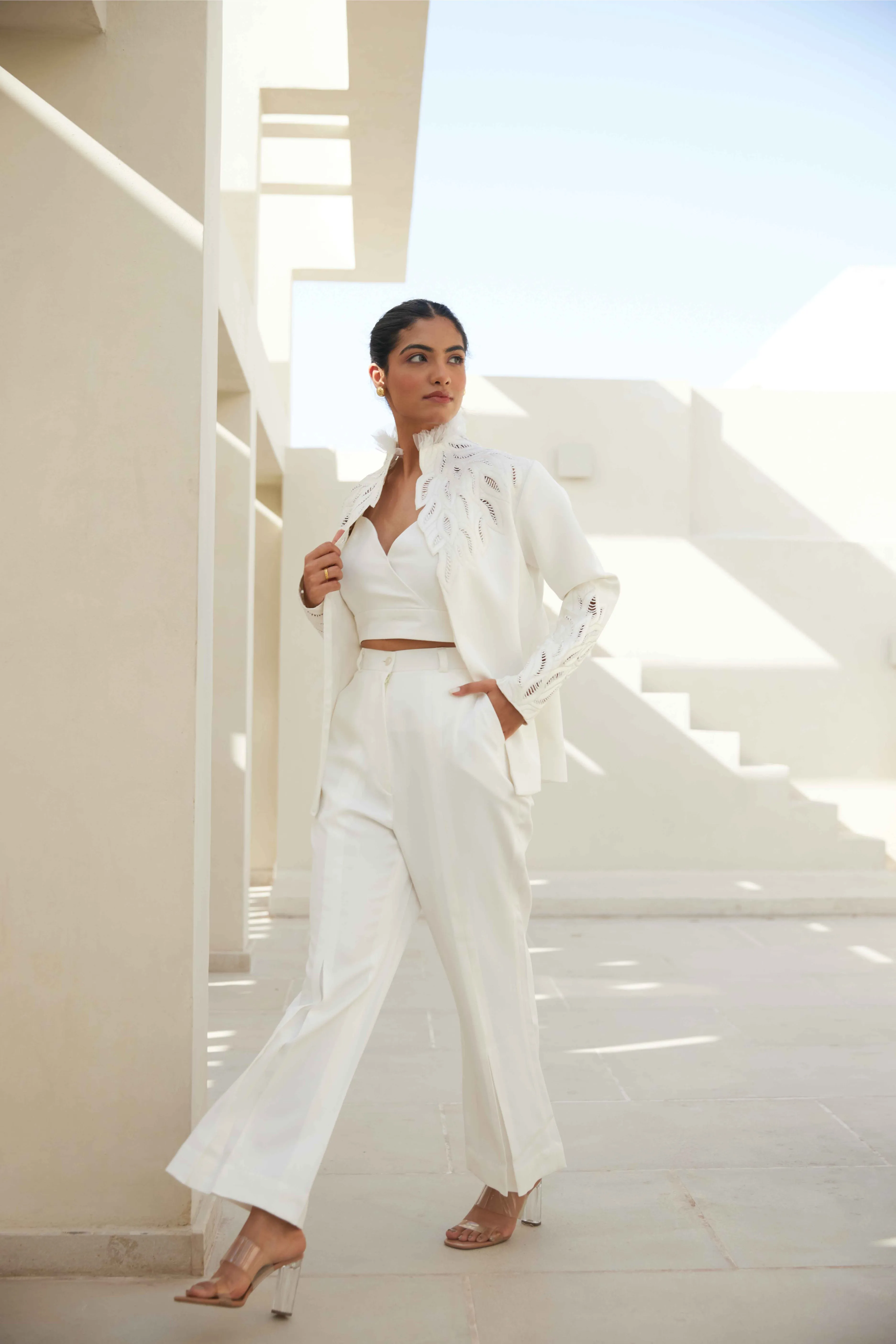 Ivory Illusion Blazer Set