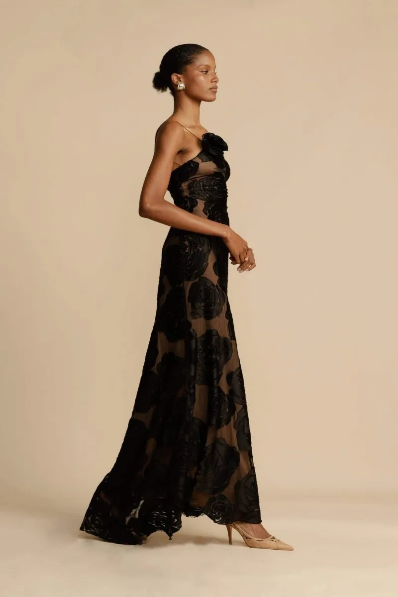 Ivy | Floral Printed One Shoulder Maxi Dress