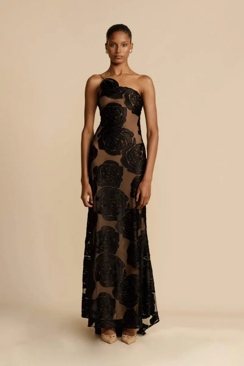 Ivy | Floral Printed One Shoulder Maxi Dress