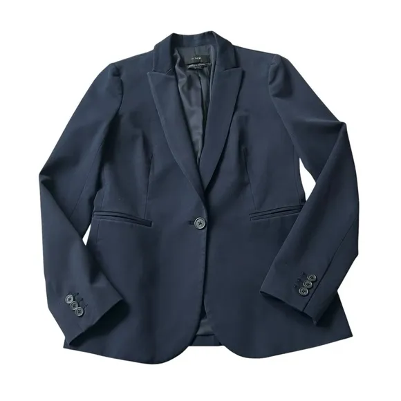 J. Crew Parke blazer in bi-stretch cotton navy blue size 2 career capsule jacket