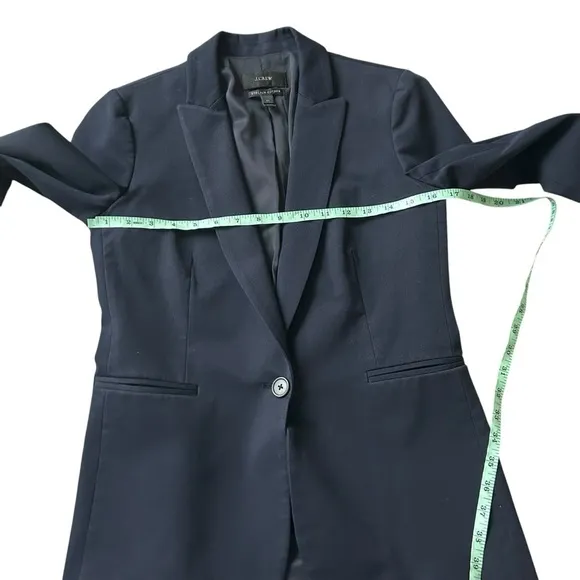 J. Crew Parke blazer in bi-stretch cotton navy blue size 2 career capsule jacket