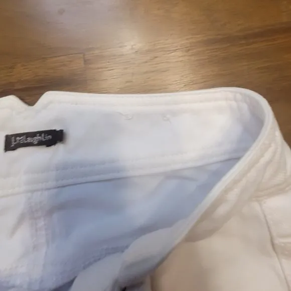 J McLaughlin Hastings White Jeans High Rise Skinny Sailor Golden Buttons 2 NWOT