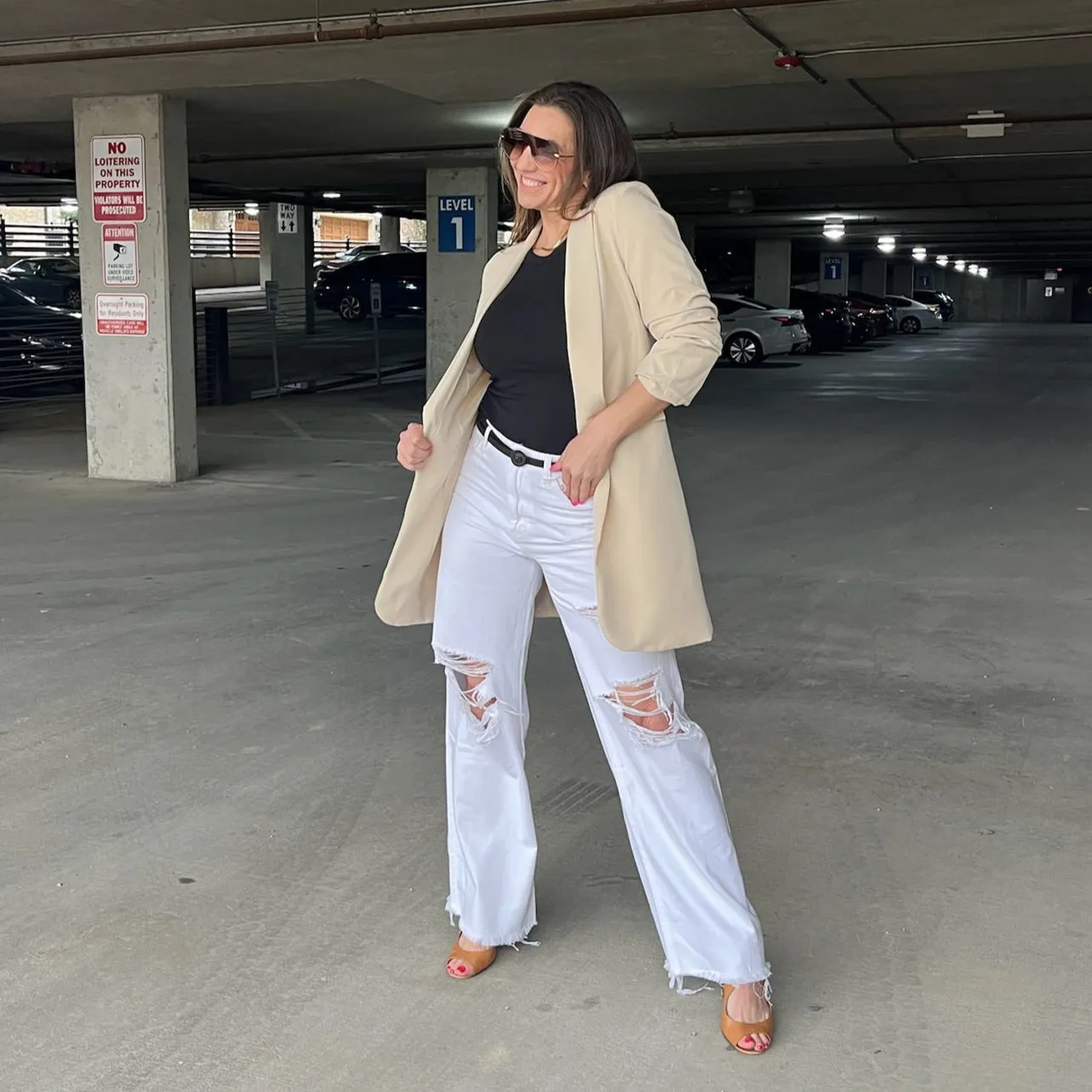 Jaci Solid Ruched Sleeve Long Boyfriend Blazer