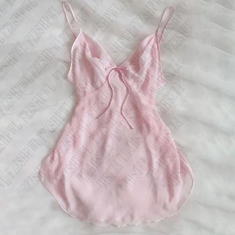 JazzHer Maiden Halter Tops Women's Clothing Bow Y2K Harajuku Soft Sweet Solid 90s Classic Cute emo Tide Vintage Hot Chic Fashion Singlet