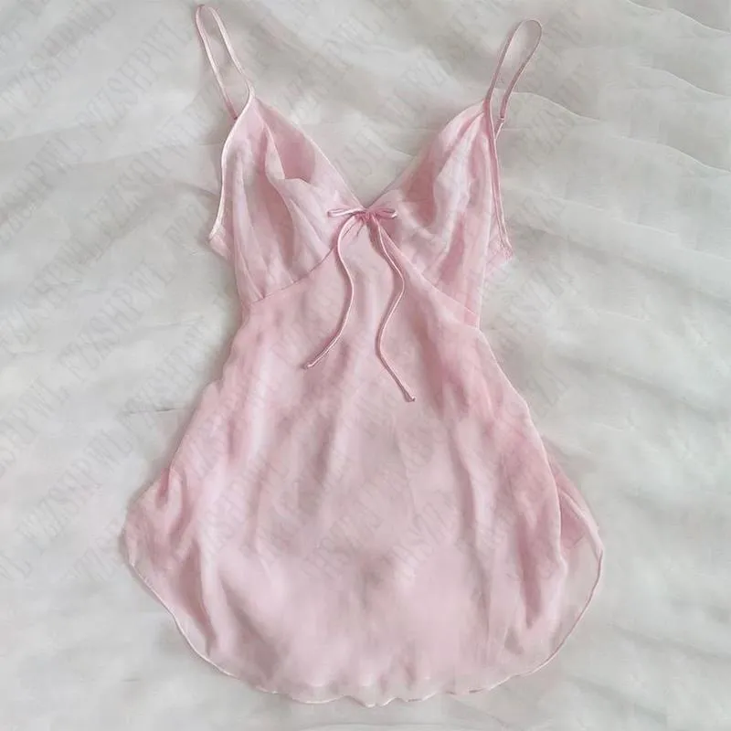 JazzHer Maiden Halter Tops Women's Clothing Bow Y2K Harajuku Soft Sweet Solid 90s Classic Cute emo Tide Vintage Hot Chic Fashion Singlet