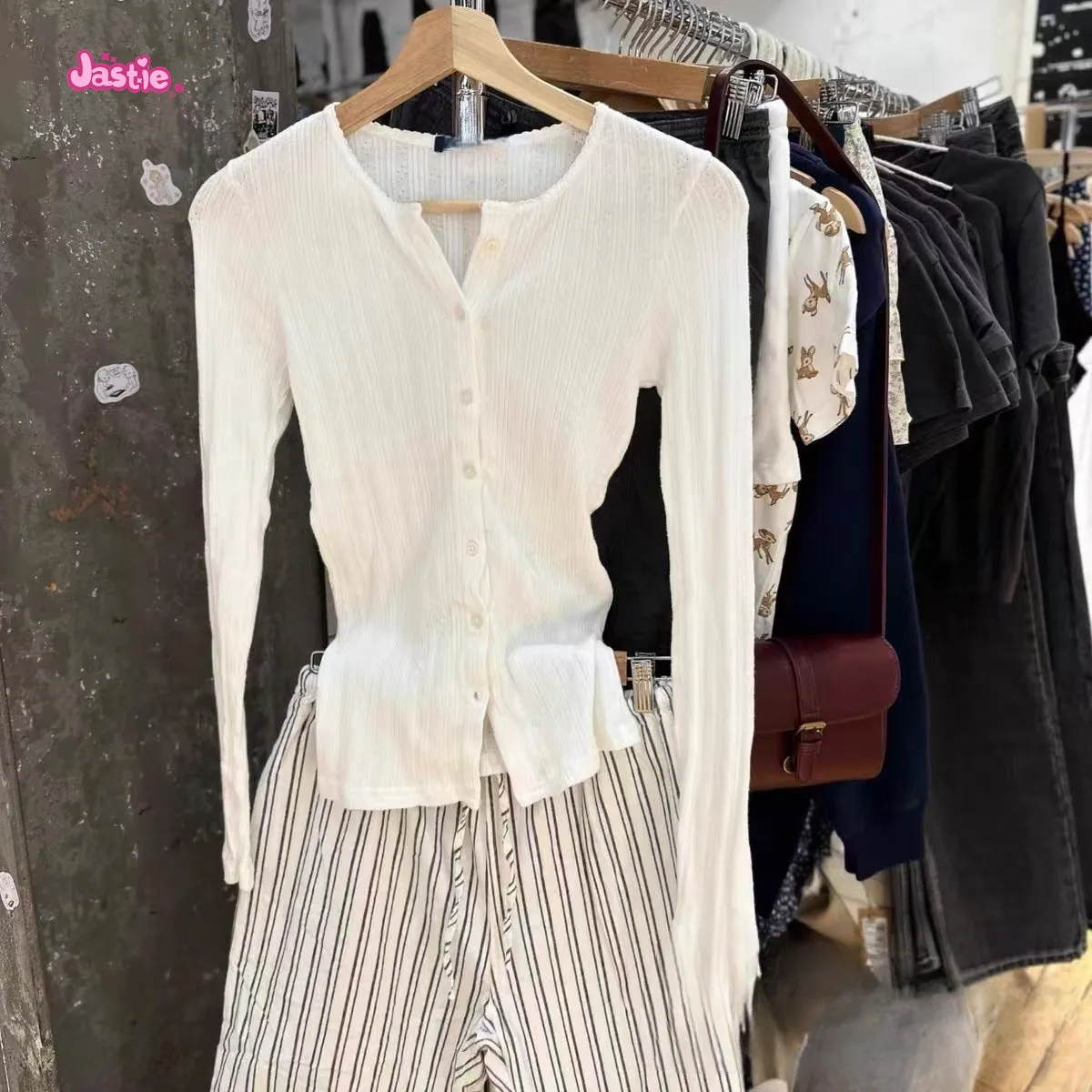 JazzHer Sweet Chic Eyelets White Women Jackets Lace Trim O Neck Slim Fall Coats 2025 New Cotton Long Sleeve Spring  Thin Top Woman
