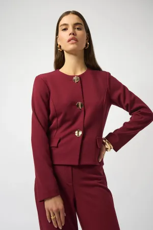 Joseph Ribkoff | Scuba Crepe Boxy Blazer - Merlot 253071