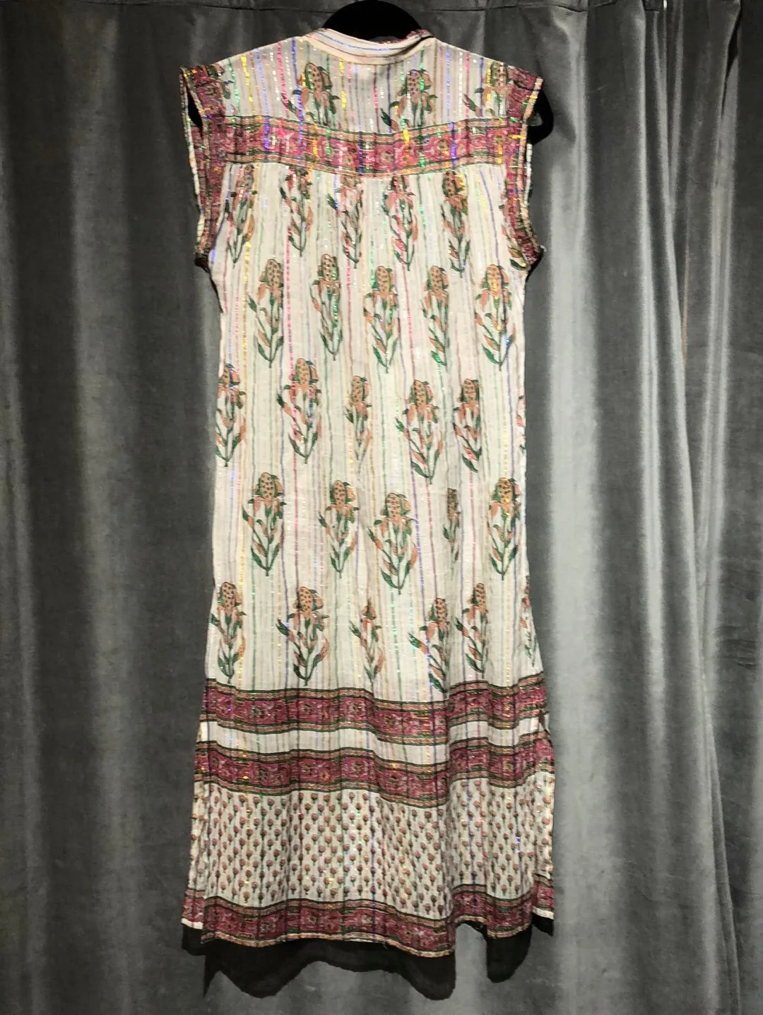Joshi Cap Sleeve Sheer Floral Sparkle Coverup