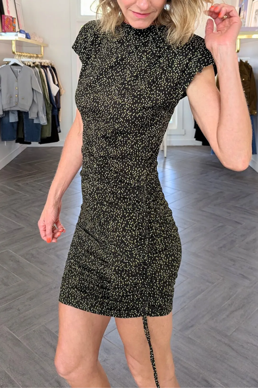 Jovania Dress | Dark Khaki/Lime