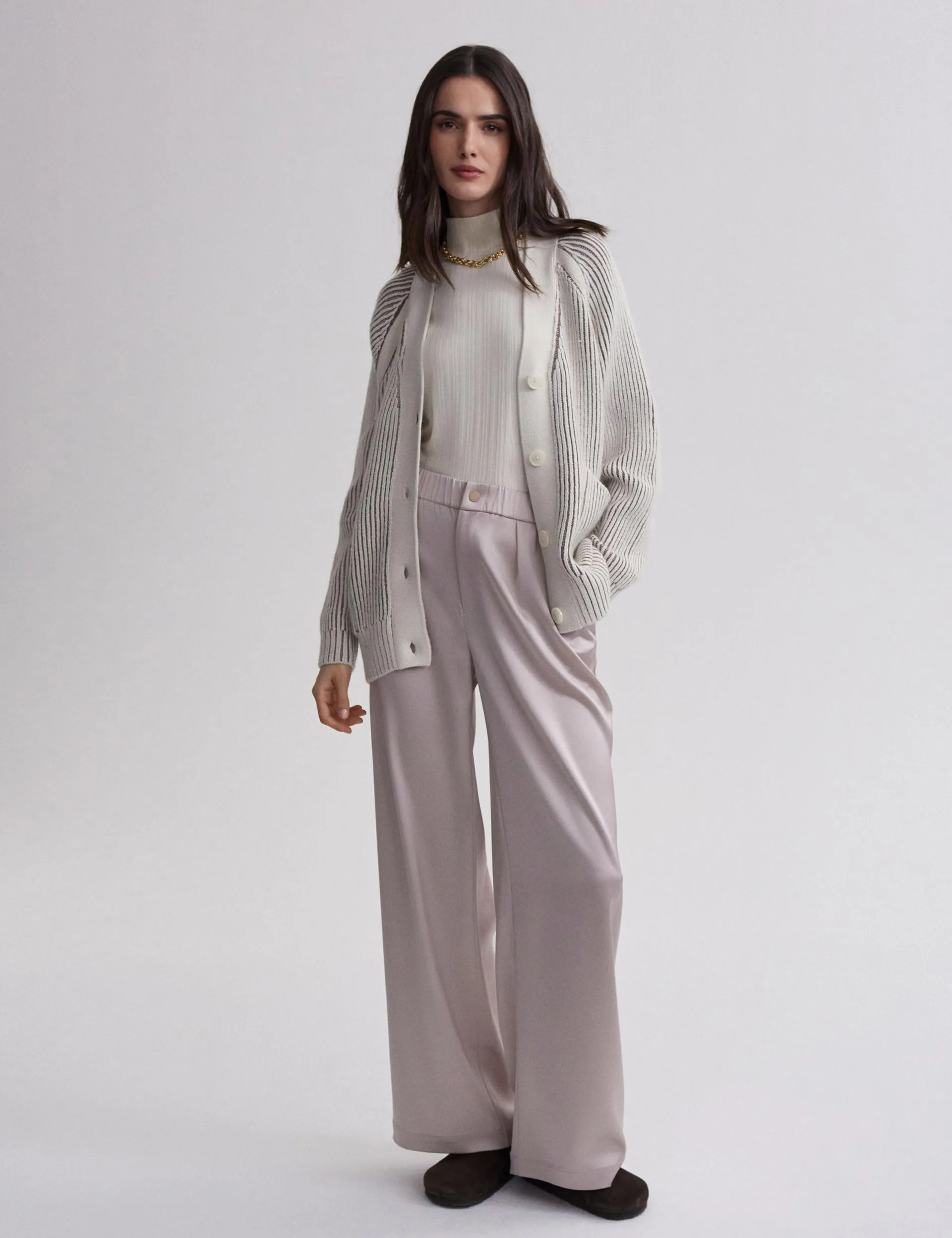 Jude Plated Cardigan - Birch