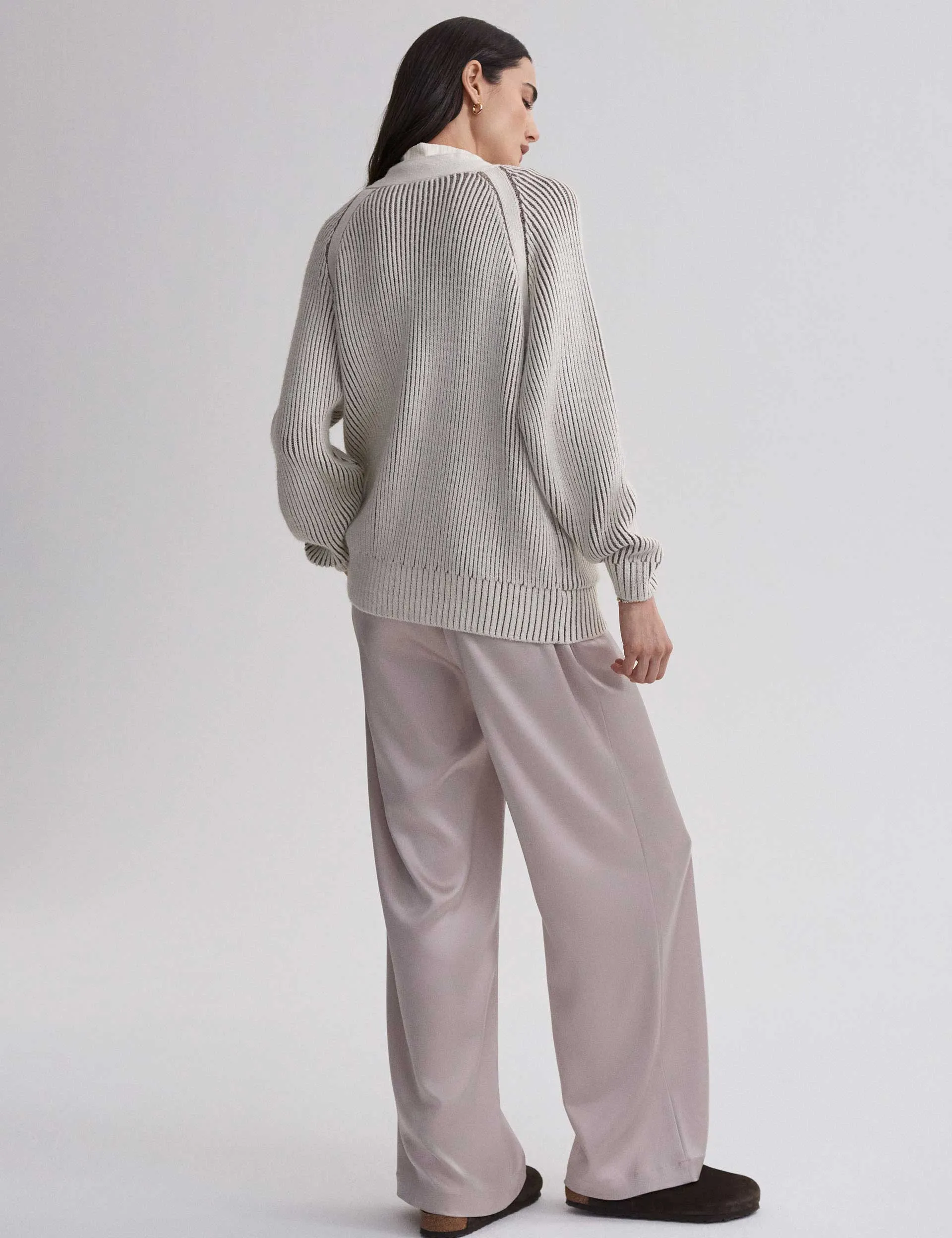 Jude Plated Cardigan - Birch