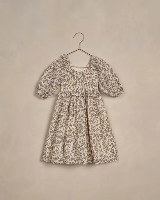 Junie Dress Vintage Blue Floral - Noralee