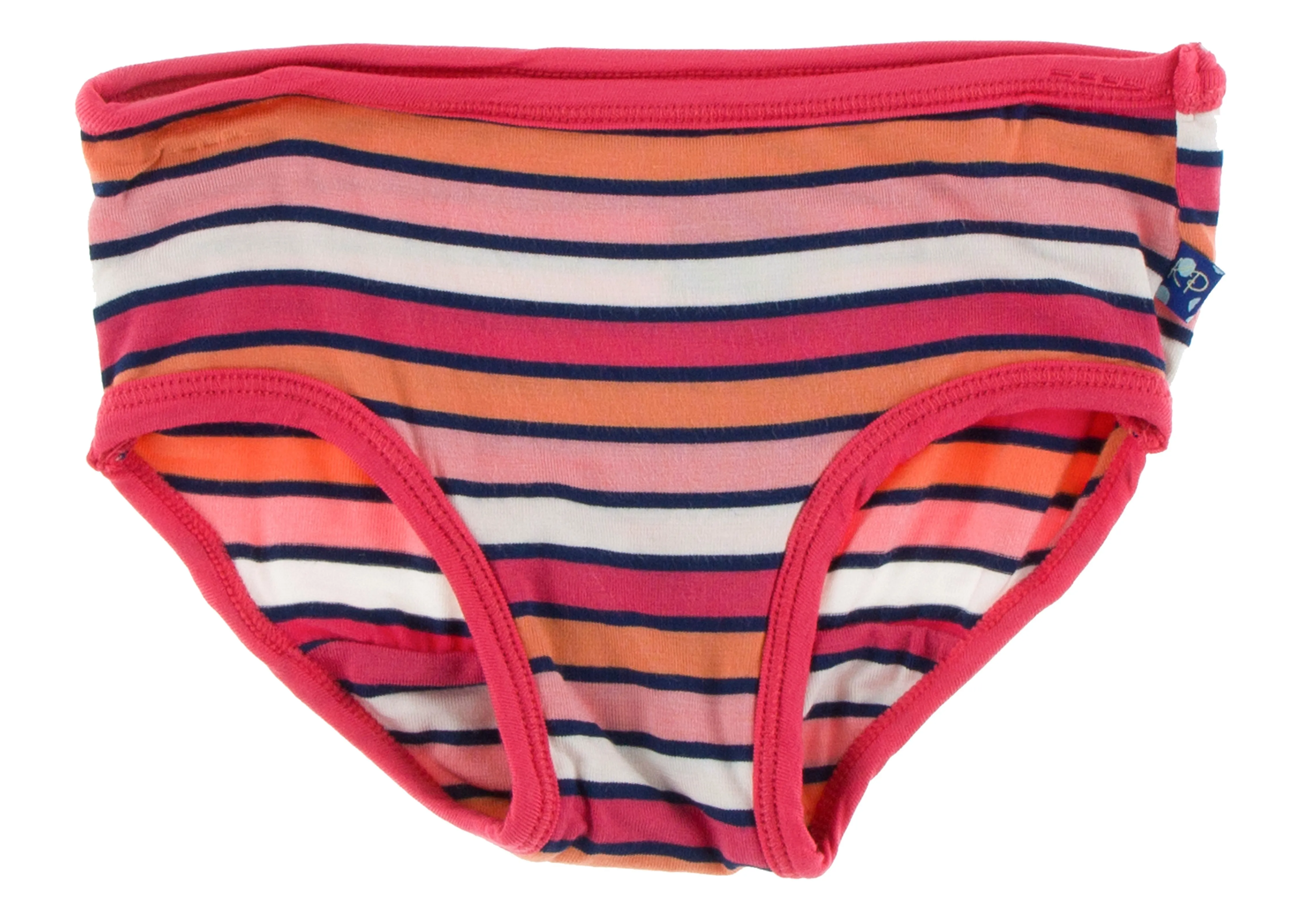 KicKee Pants Botany Red Ginger Stripe & Strawberry Poppies Girls Underwear Set