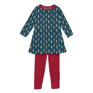 Kickee Pants Peacock Nutcrackers Print Long Sleeve Playtime Outfit Set