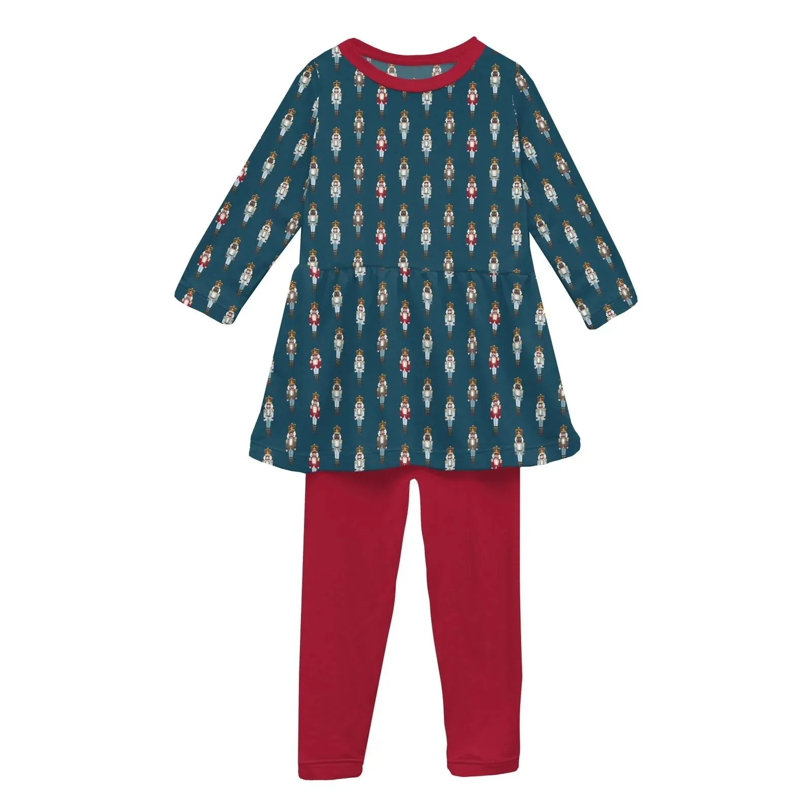 Kickee Pants Peacock Nutcrackers Print Long Sleeve Playtime Outfit Set