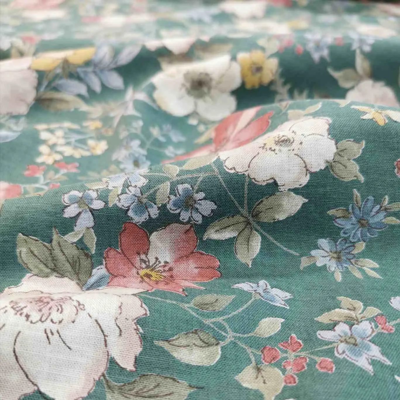 Kokka Cotton Linen Cosmo, Viridian