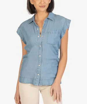 Kut from the Kloth Annabeth Denim Sleeveless Blouse
