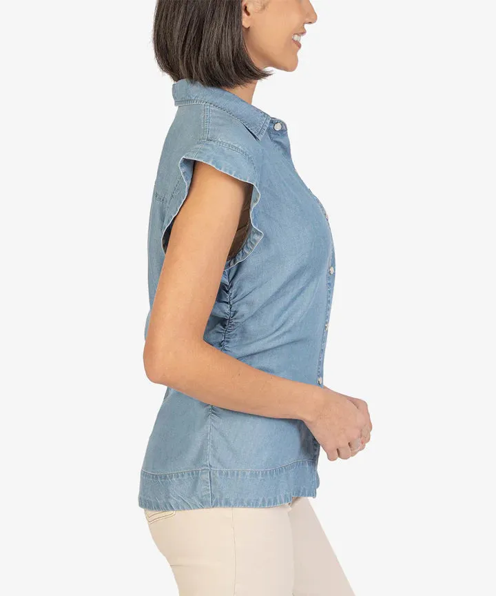 Kut from the Kloth Annabeth Denim Sleeveless Blouse