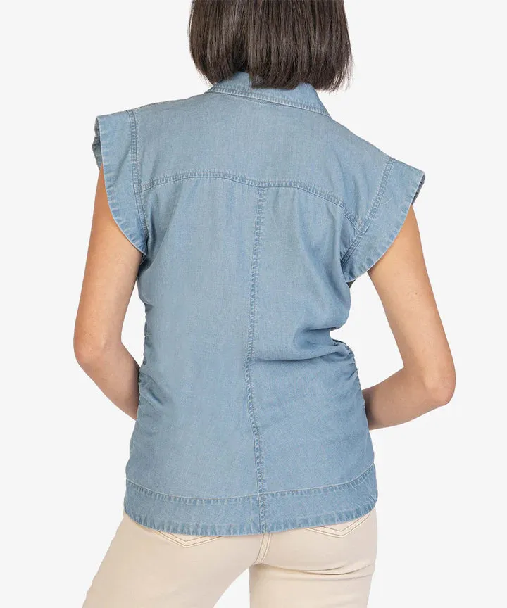 Kut from the Kloth Annabeth Denim Sleeveless Blouse