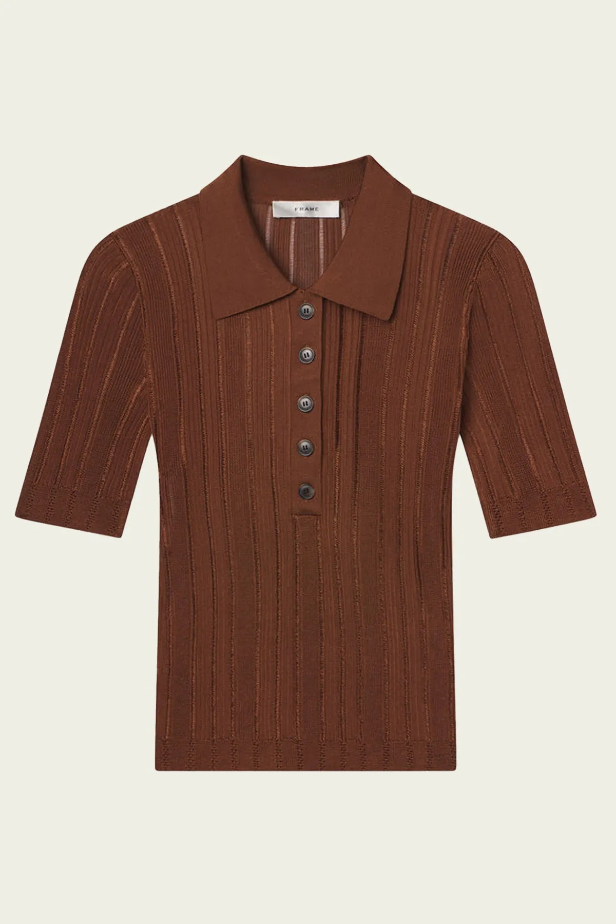 Laddered Rib Polo in Light Camel