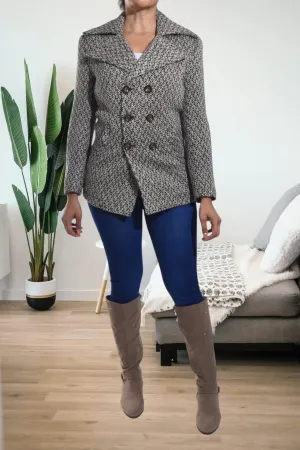 Ladies Black And Cream Blazer Coat
