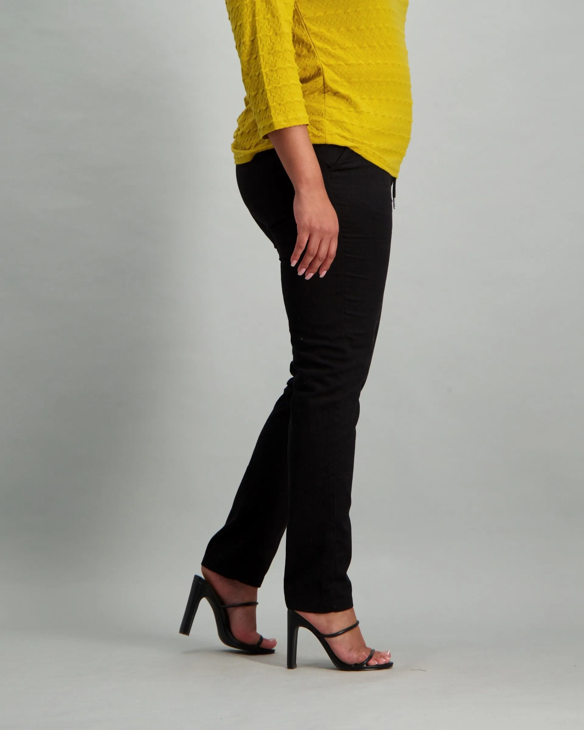 Ladies Waist Tie Pant - Black