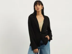 Lapel Collar Solid Single Breasted Blazer