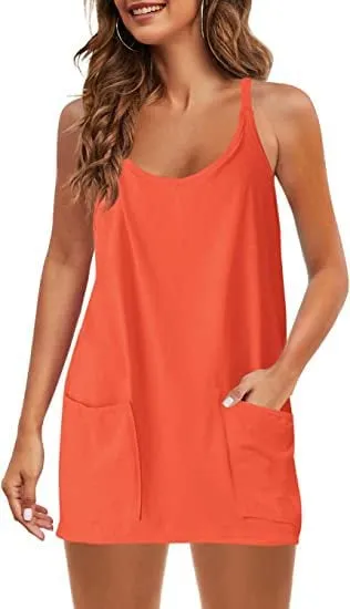 🔥🔥Last Day Special Sale 49% OFF💃Casual Sleeveless Mini Dress With Built-In Shorts