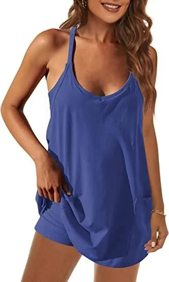 🔥🔥Last Day Special Sale 49% OFF💃Casual Sleeveless Mini Dress With Built-In Shorts