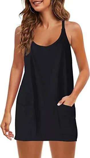 🔥🔥Last Day Special Sale 49% OFF💃Casual Sleeveless Mini Dress With Built-In Shorts