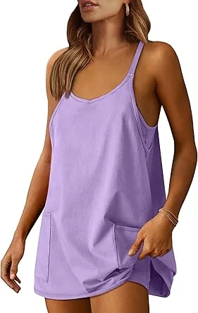 🔥🔥Last Day Special Sale 49% OFF💃Casual Sleeveless Mini Dress With Built-In Shorts