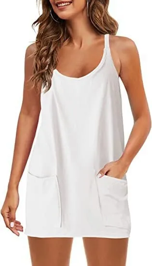 🔥🔥Last Day Special Sale 49% OFF💃Casual Sleeveless Mini Dress With Built-In Shorts