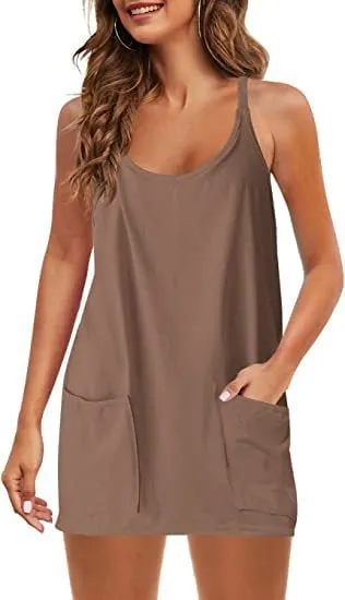 🔥🔥Last Day Special Sale 49% OFF💃Casual Sleeveless Mini Dress With Built-In Shorts