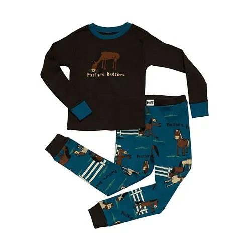 LazyOne Boys Pasture Bedtime Kids PJ Set Long Sleeve