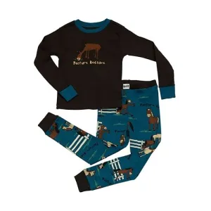 LazyOne Boys Pasture Bedtime Kids PJ Set Long Sleeve