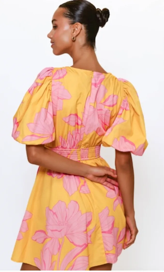 Letty Dress in Yellow Floral-S