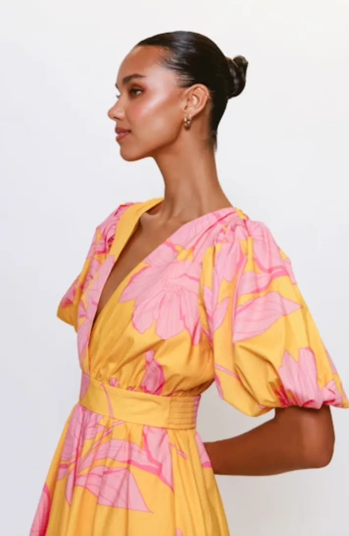 Letty Dress in Yellow Floral-S
