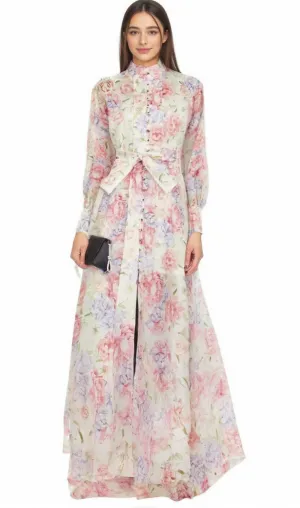 Éliane floral-print flared midi dress