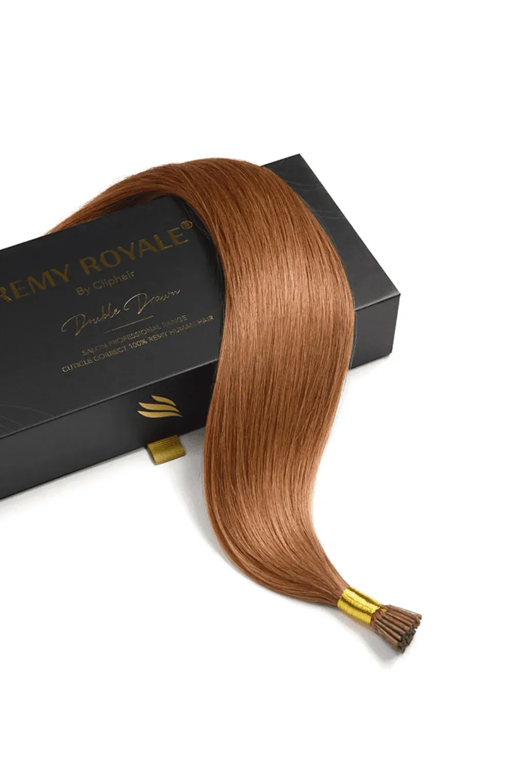 Light Auburn (#30) Remy Royal I-Tips Hair Extensions