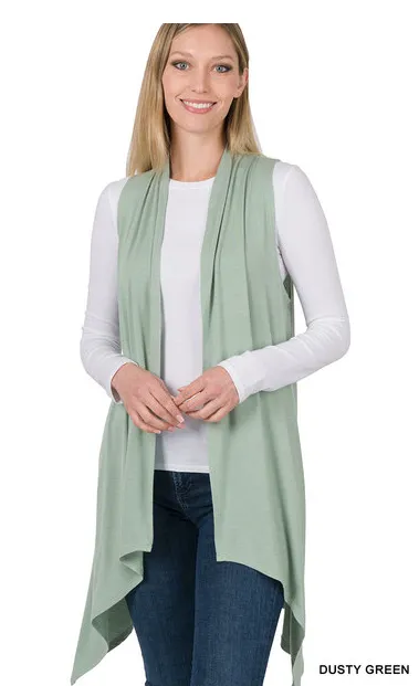 Light Green Dress & Vest Set - Plus & Regular