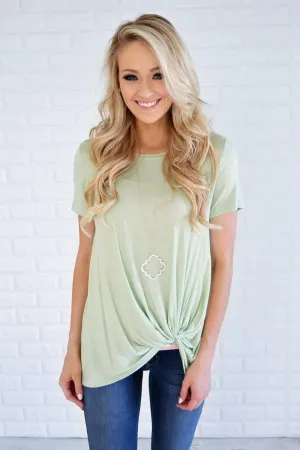 Light Green Knot Top