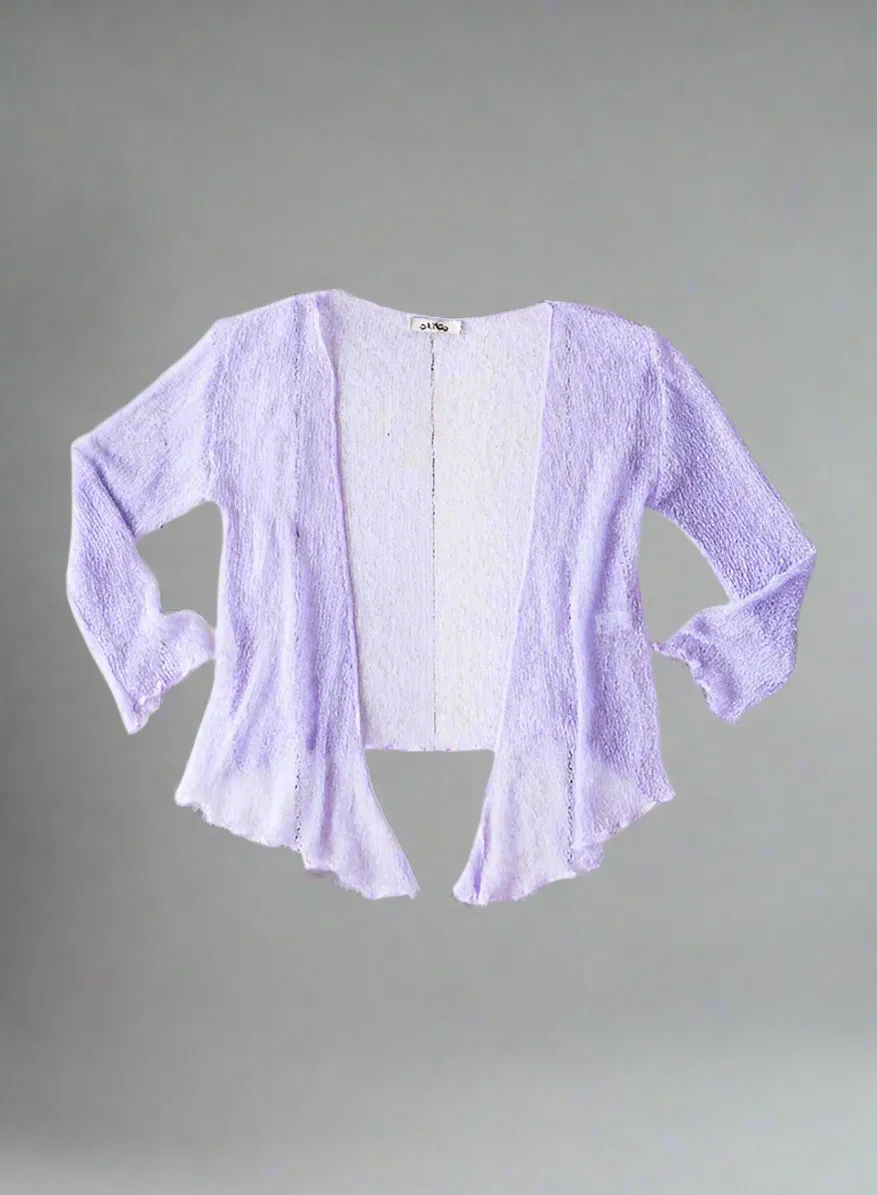 Light Purple Loose Knit Shrug