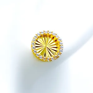 Light-Weight Sleek 21k Gold CZ Earrings