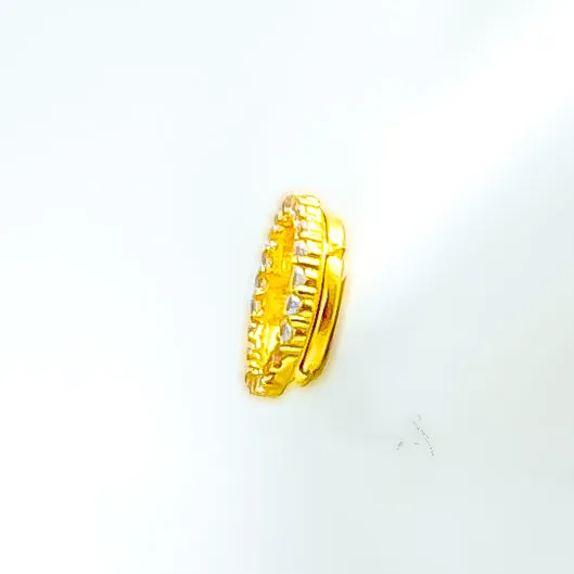 Light-Weight Sleek 21k Gold CZ Earrings