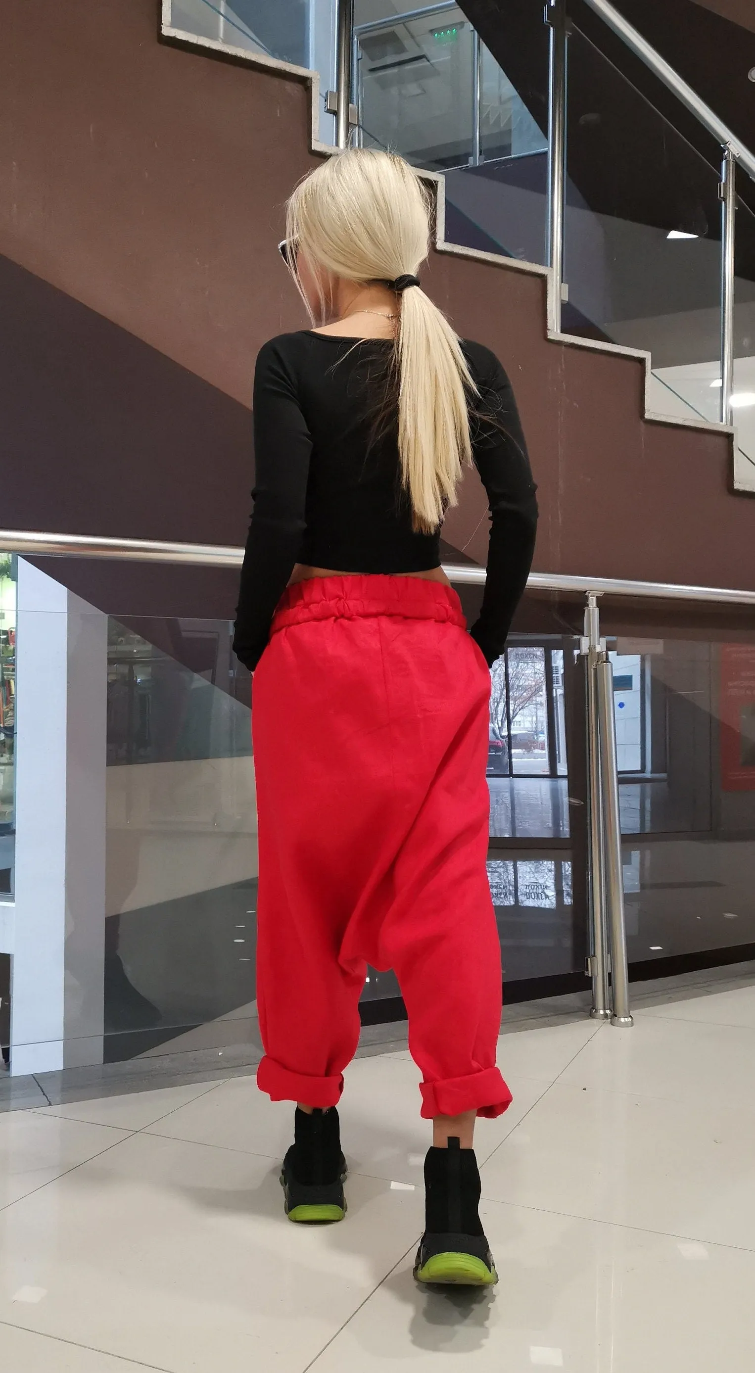 Linen Baggy Pants, Harem Pants, Loose Drop Crotch Pants, Gipsy Pants, Linen Trousers, Summer Maxi Pants, Extravagant Harem Pants
