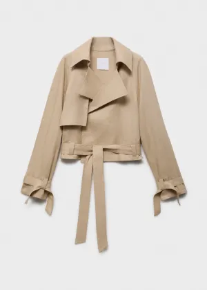 Linen jacket with belt