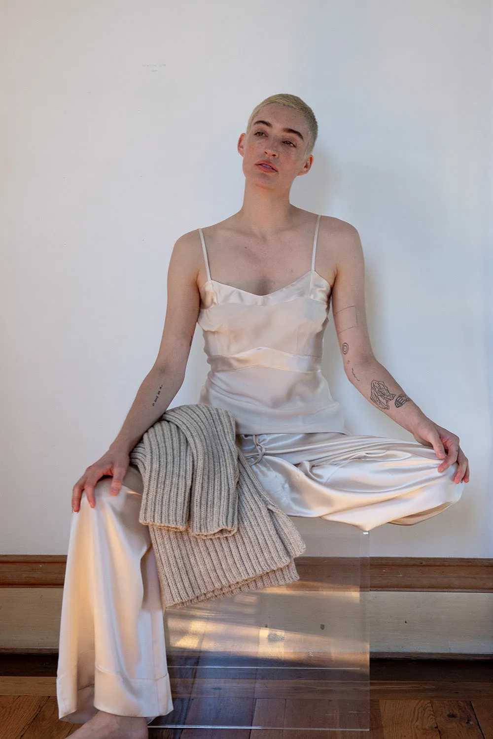 Lolita Silk Charmeuse Camisole In Alabaster