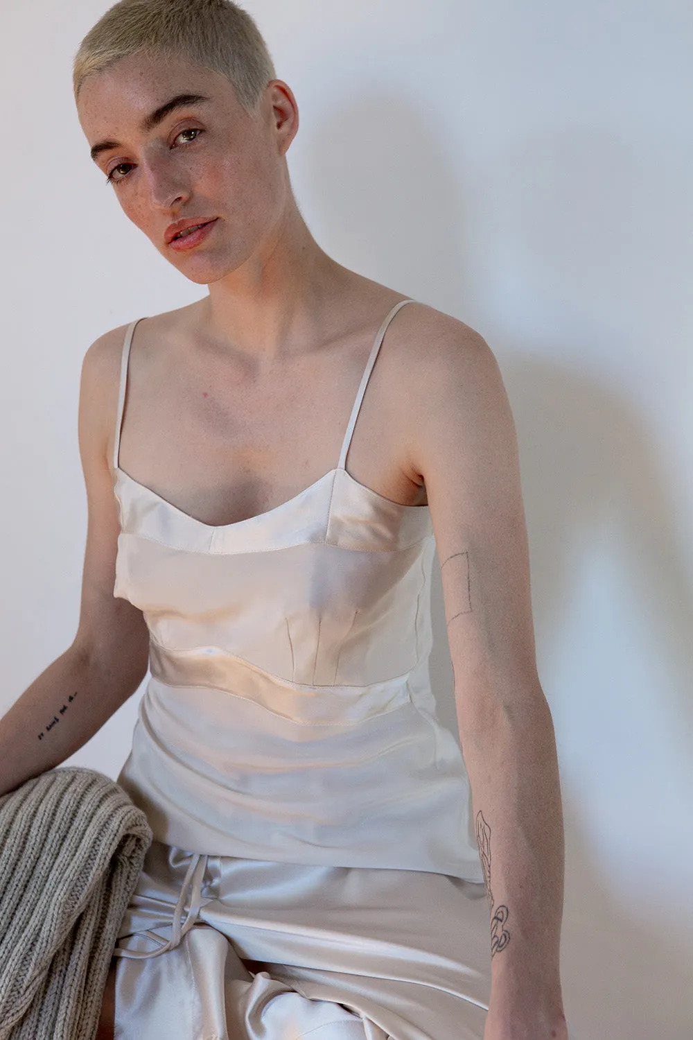 Lolita Silk Charmeuse Camisole In Alabaster