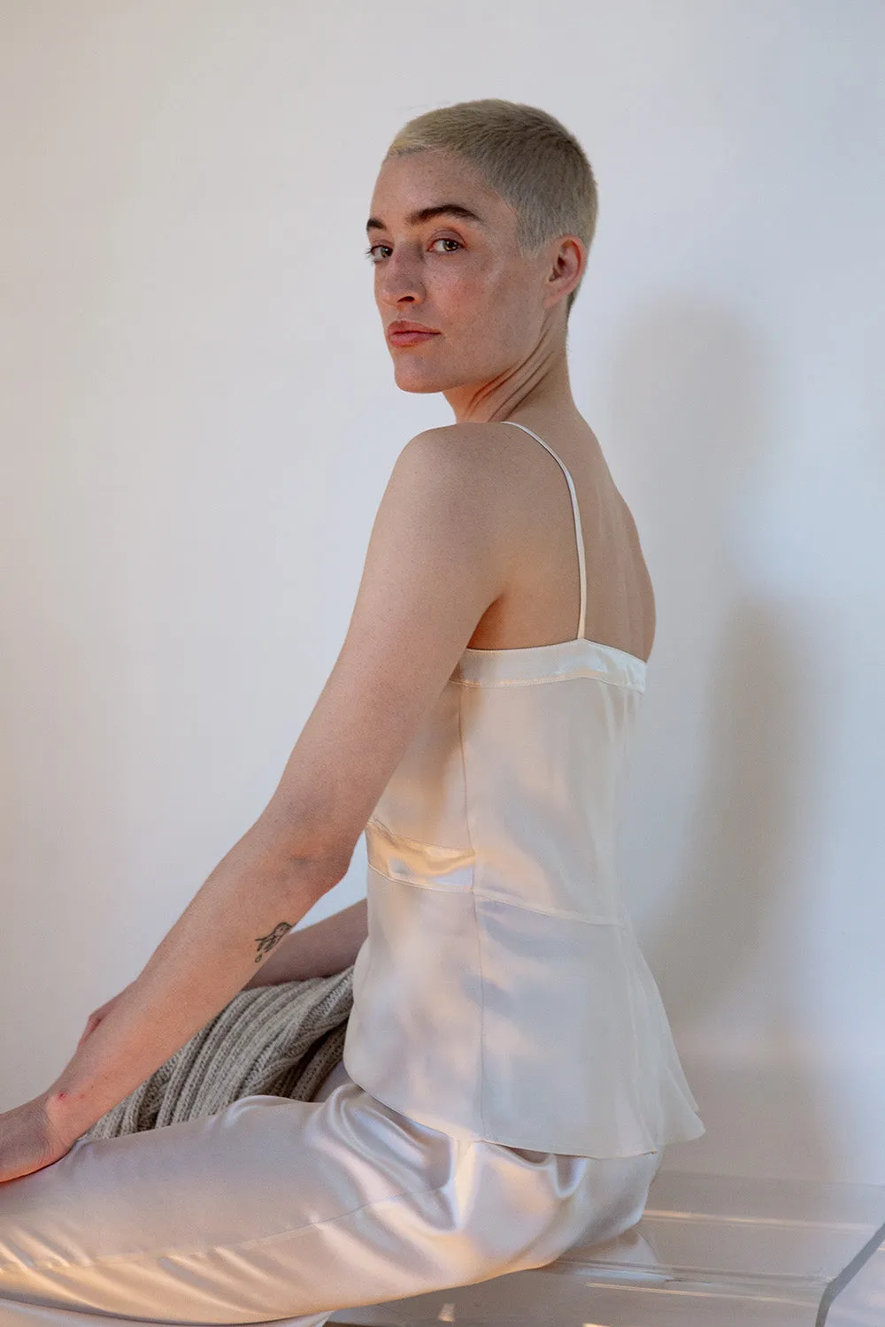Lolita Silk Charmeuse Camisole In Alabaster