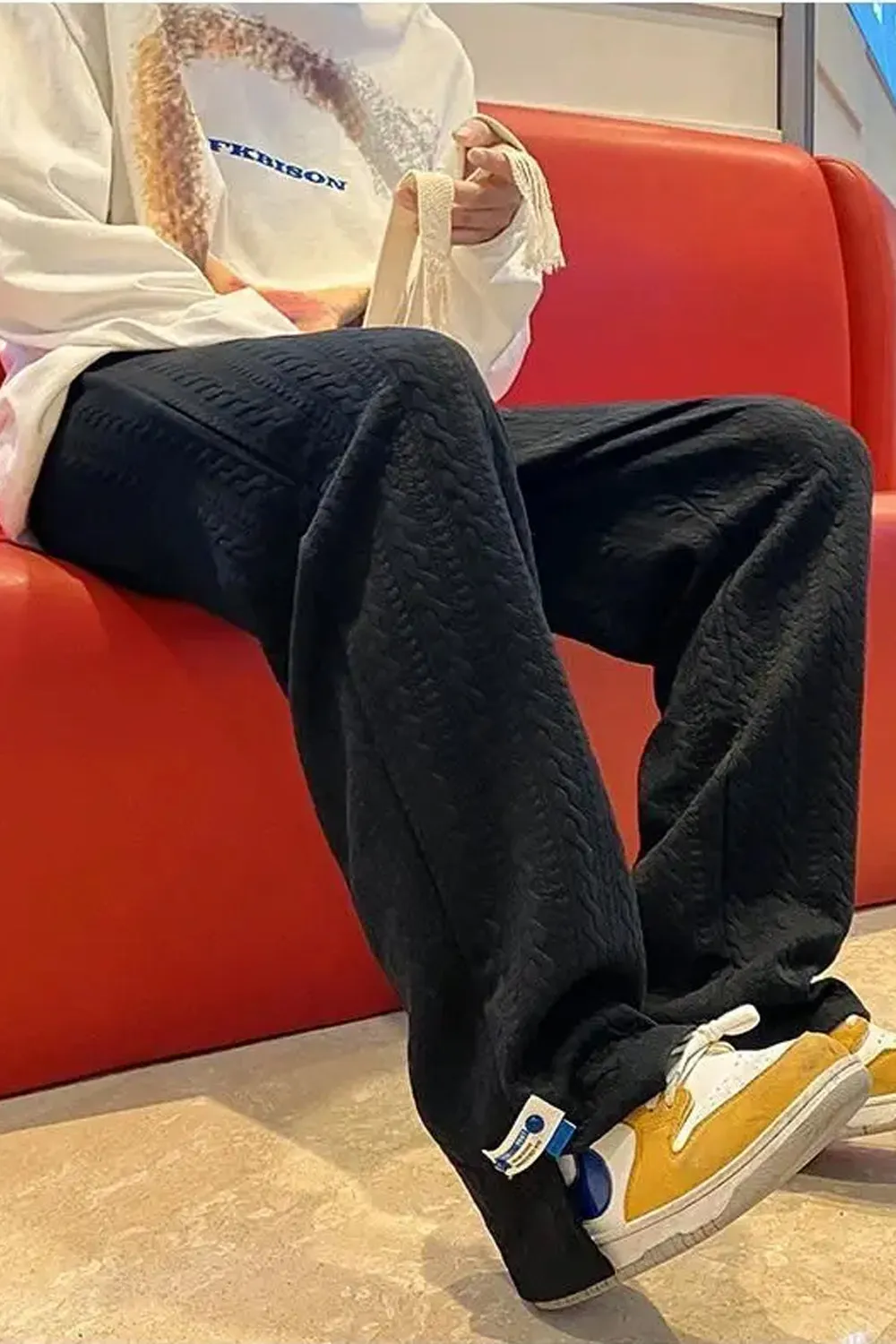 Loose Casual Colors Side Slit Men Sweatpants